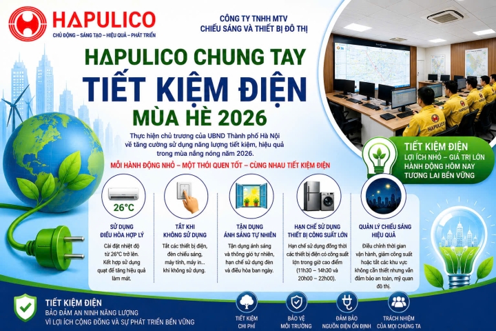 HAPULICO CHUNG TAY TIẾT KIỆM ĐIỆN TRONG MÙA NẮNG NÓNG NĂM 2026 – HÀNH ĐỘNG NHỎ, HIỆU QUẢ LỚN